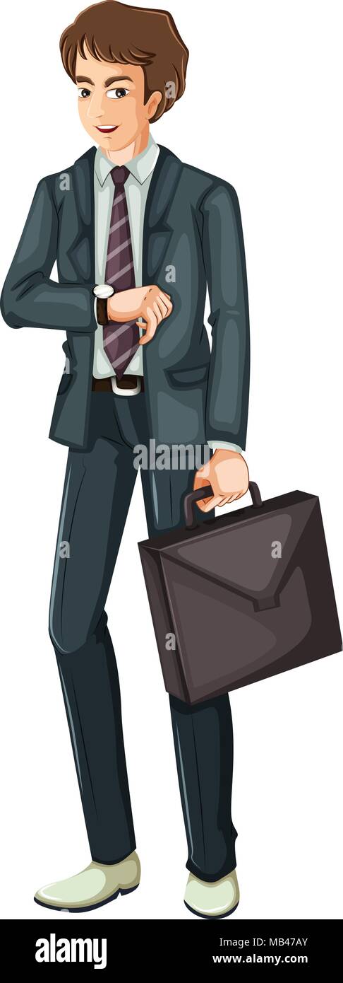 A Businessman on White Background illustration Stock Vector Image & Art ...