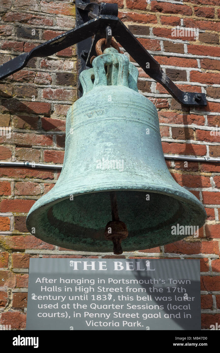 England, Hampshire, Portsmouth, Southsea castle, historic Bell Stock Photo