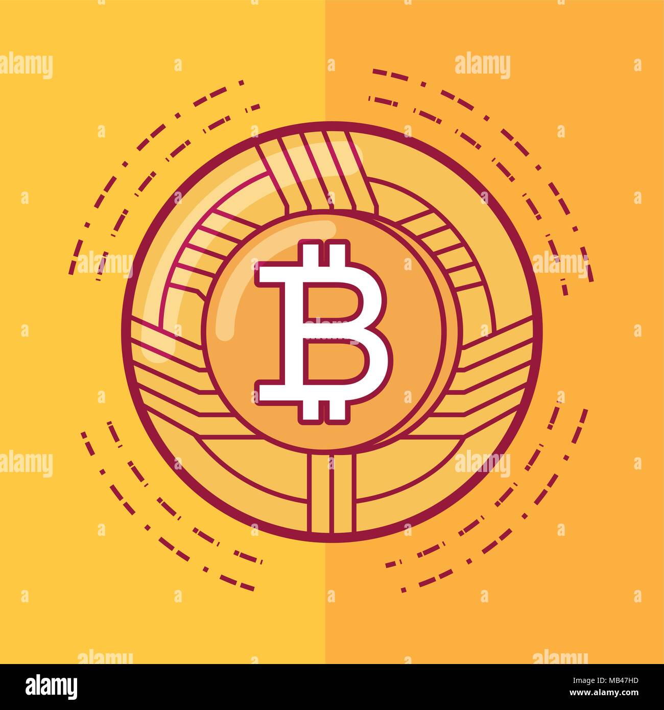 cryptocurrency bitcoin coin over yellow background, colorful design. vector  illustration Stock Vector Image & Art - Alamy