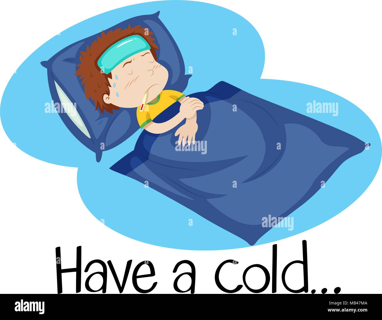 A Kid Have a Cold illustration Stock Vector Image & Art Alamy