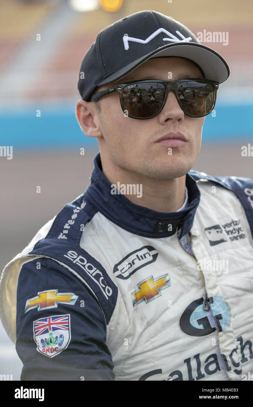 Avondale, Arizona, USA. 6th Apr, 2018. April 06, 2018 - Avondale, Arizona, USA: Max Chilton (59) prepares to qualify for the Desert Diamond West Valley Casino Phoenix Grand Prix at ISM Raceway in Avondale, Arizona. Credit: Walter G Arce Sr Asp Inc/ASP/ZUMA Wire/Alamy Live News Stock Photo