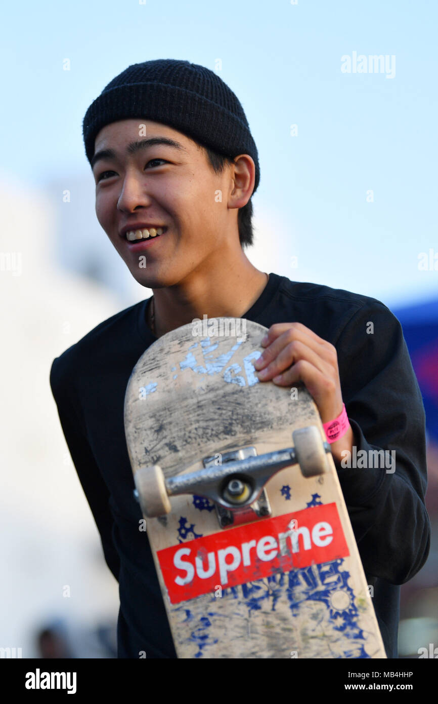 Hiroshima, Japan. Credit: MATSUO. 7th Apr, 2018. Daisuke Ikeda (JPN