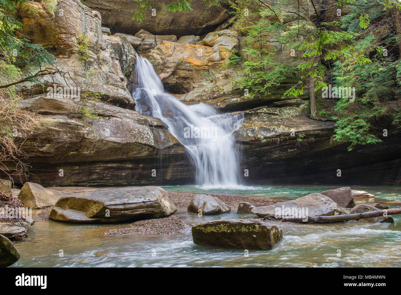 Cedar Falls located in Hocking Hills State Park. Stock Photo