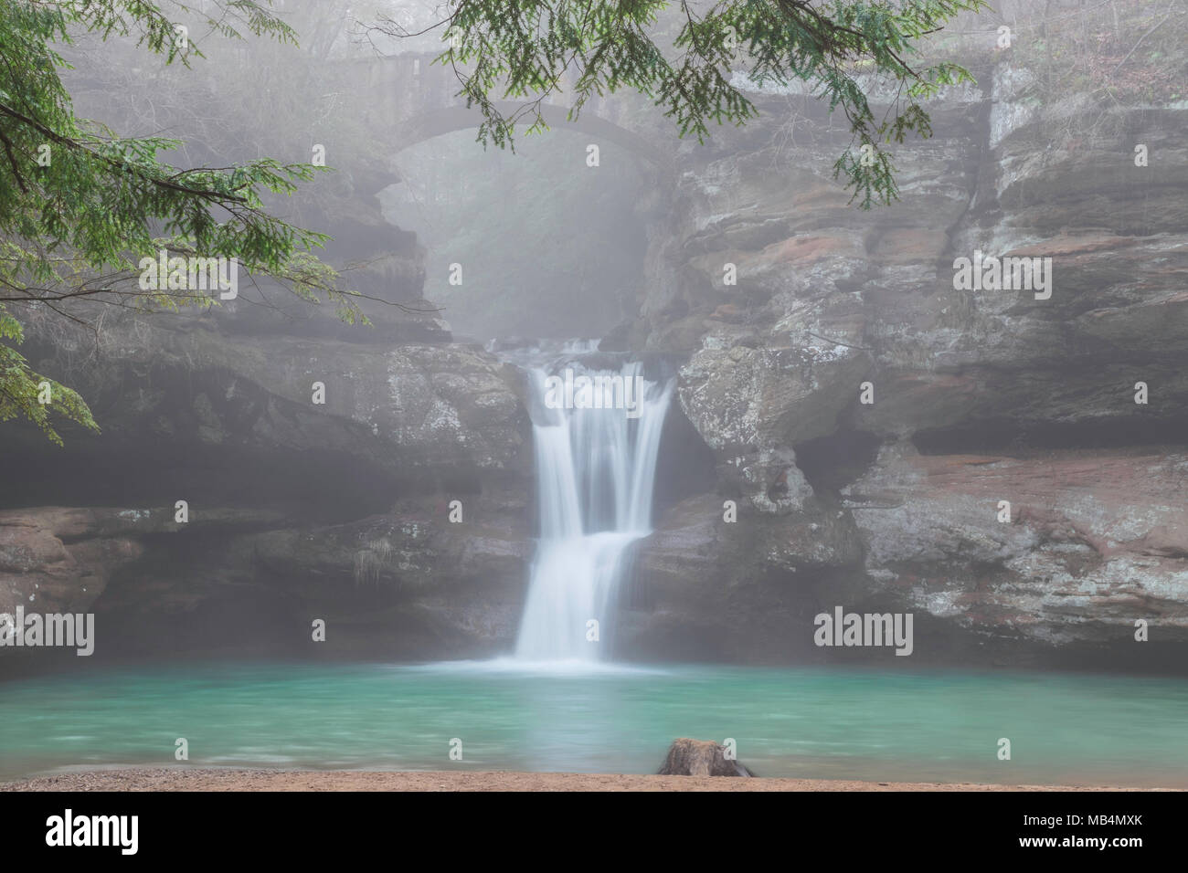 Upper Falls located in Hocking Hills State Park. Stock Photo