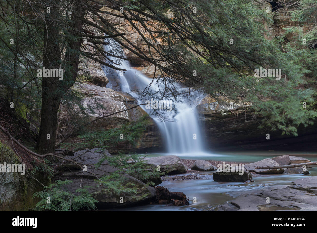 Cedar Falls located in Hocking Hills State Park. Stock Photo