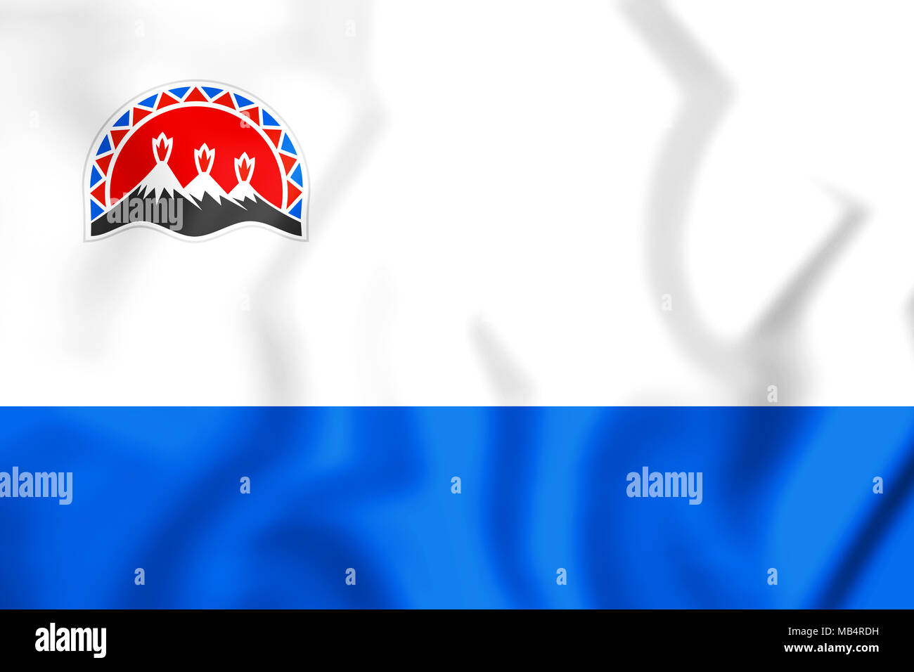 3D Flag of Kamchatka Krai, Russia. 3D Illustration Stock Photo - Alamy