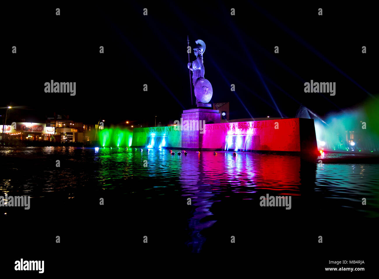 The minerva is a representative monument from Guadalajara, Jalisco. In recent years, it has become a meeting place for different celebrations Stock Photo