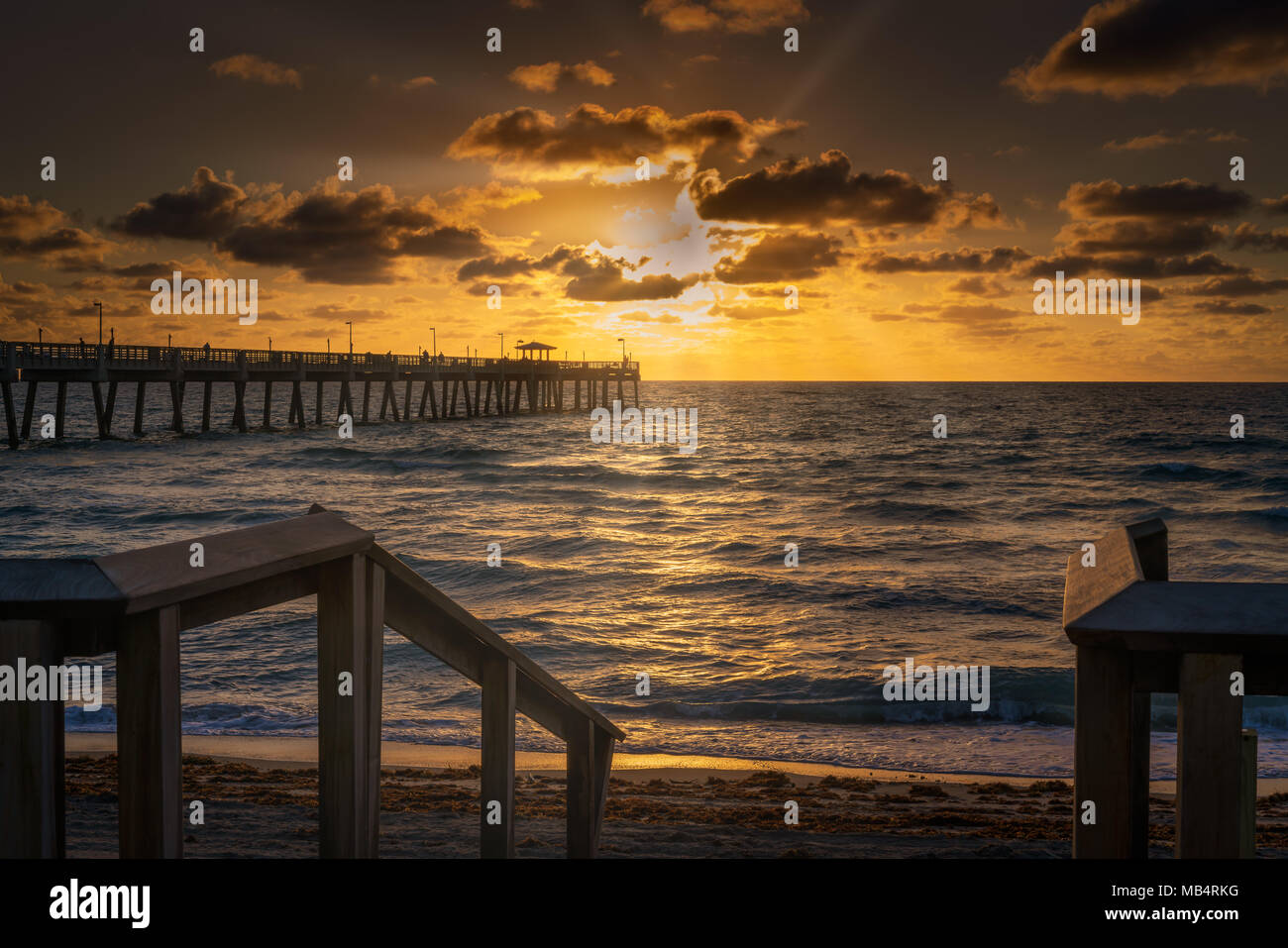 Dania Beach, Florida Sunrise Stock Photo