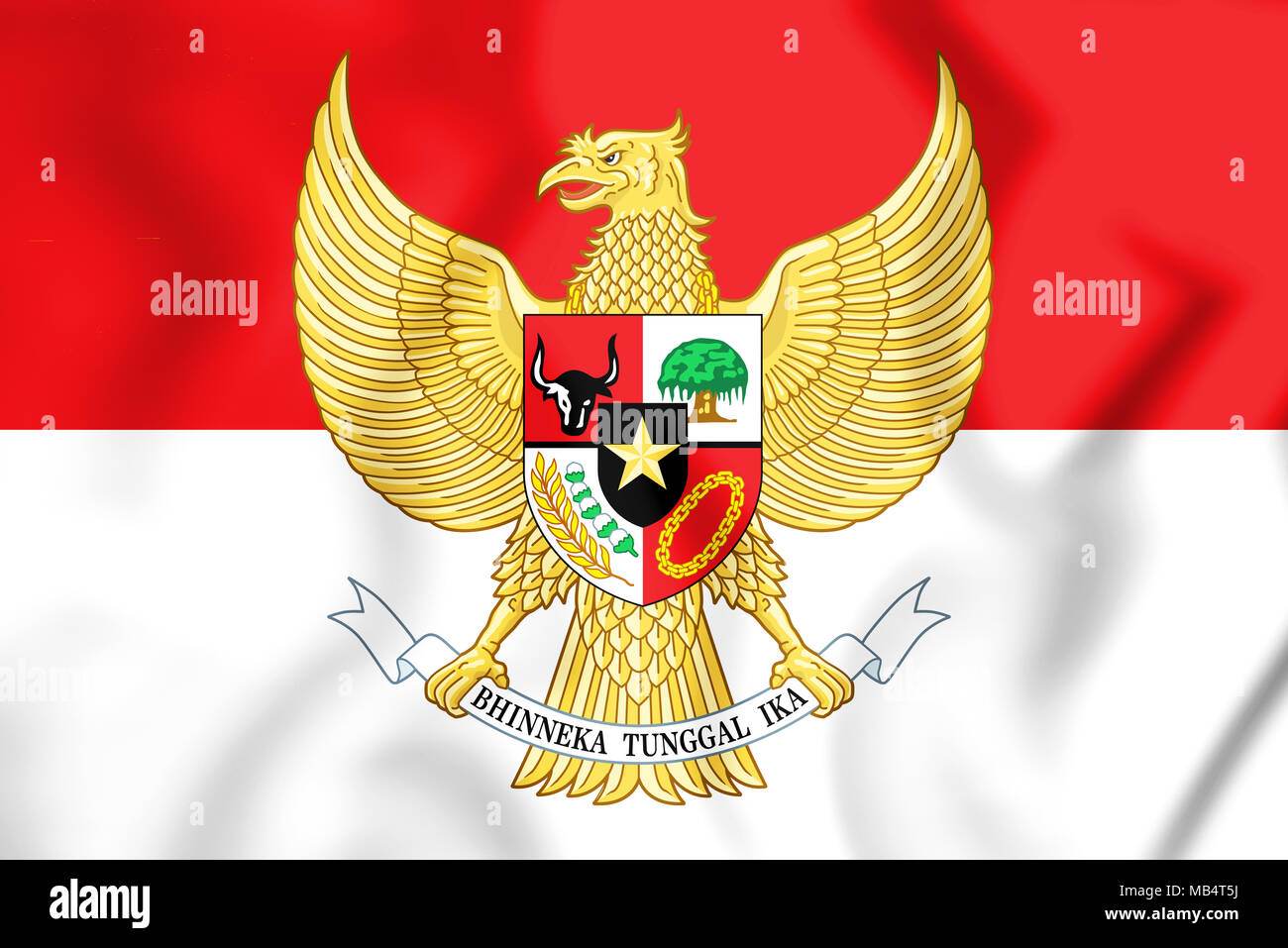 3D Flag of the Indonesia. 3D Illustration. Stock Photo