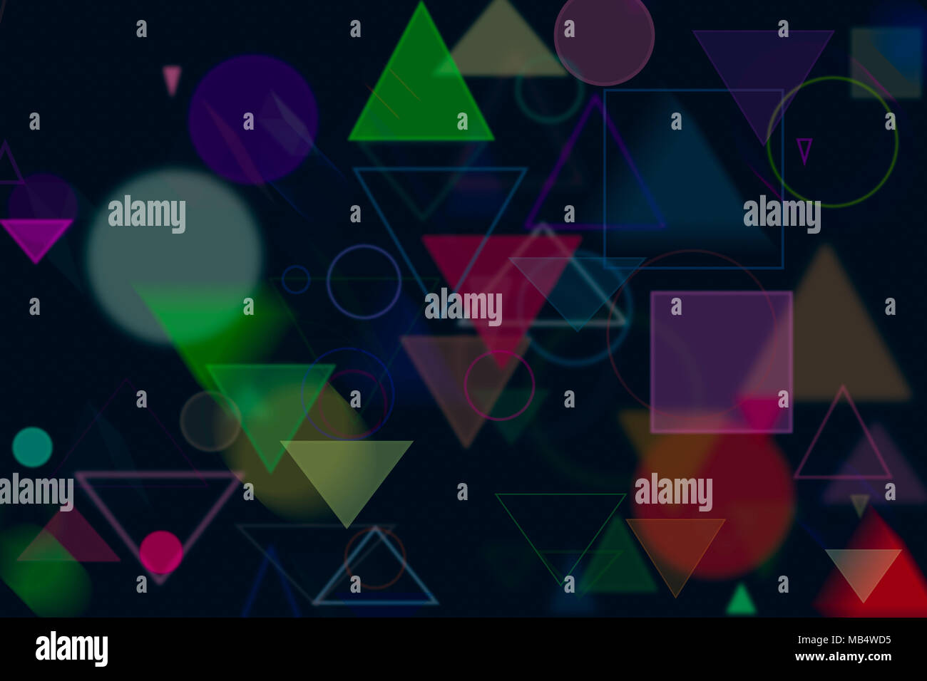 Random circle, square, rectangle & triangle shape, digital generative ...