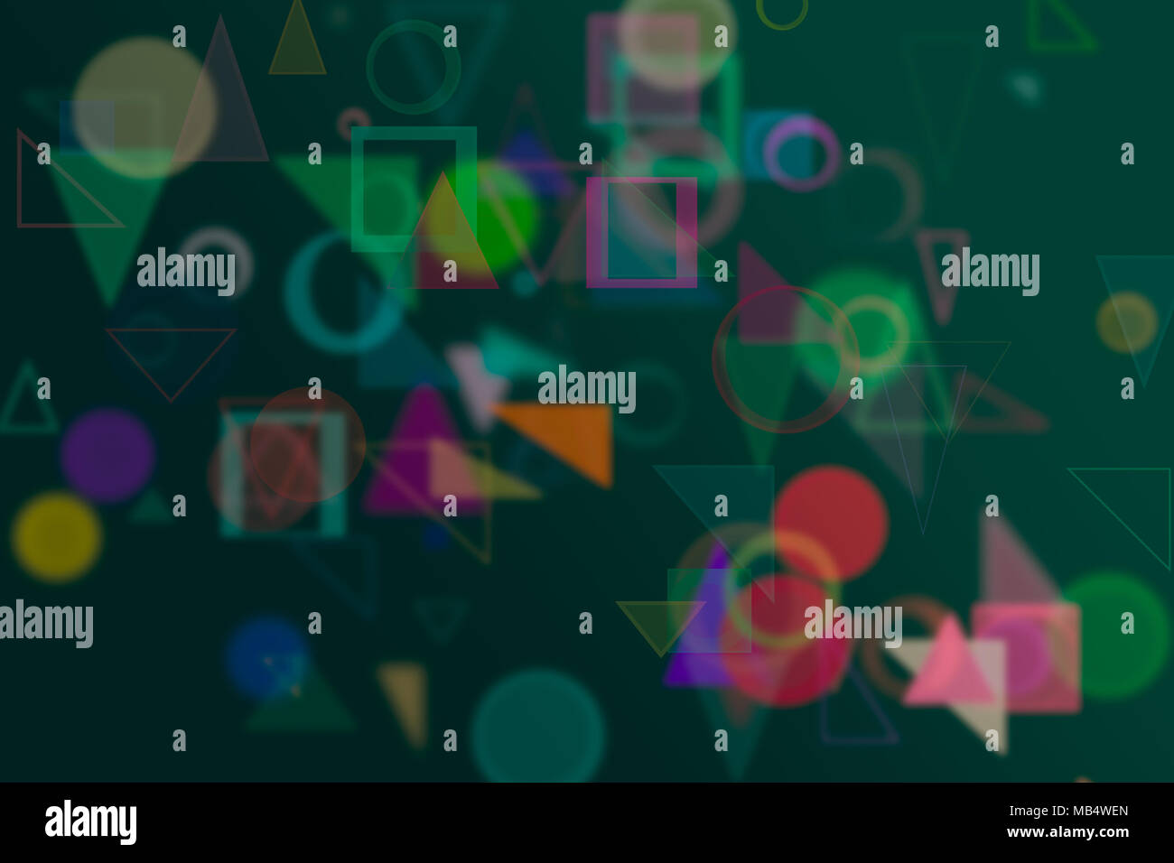 Random circle, square, rectangle & triangle shape, digital generative ...