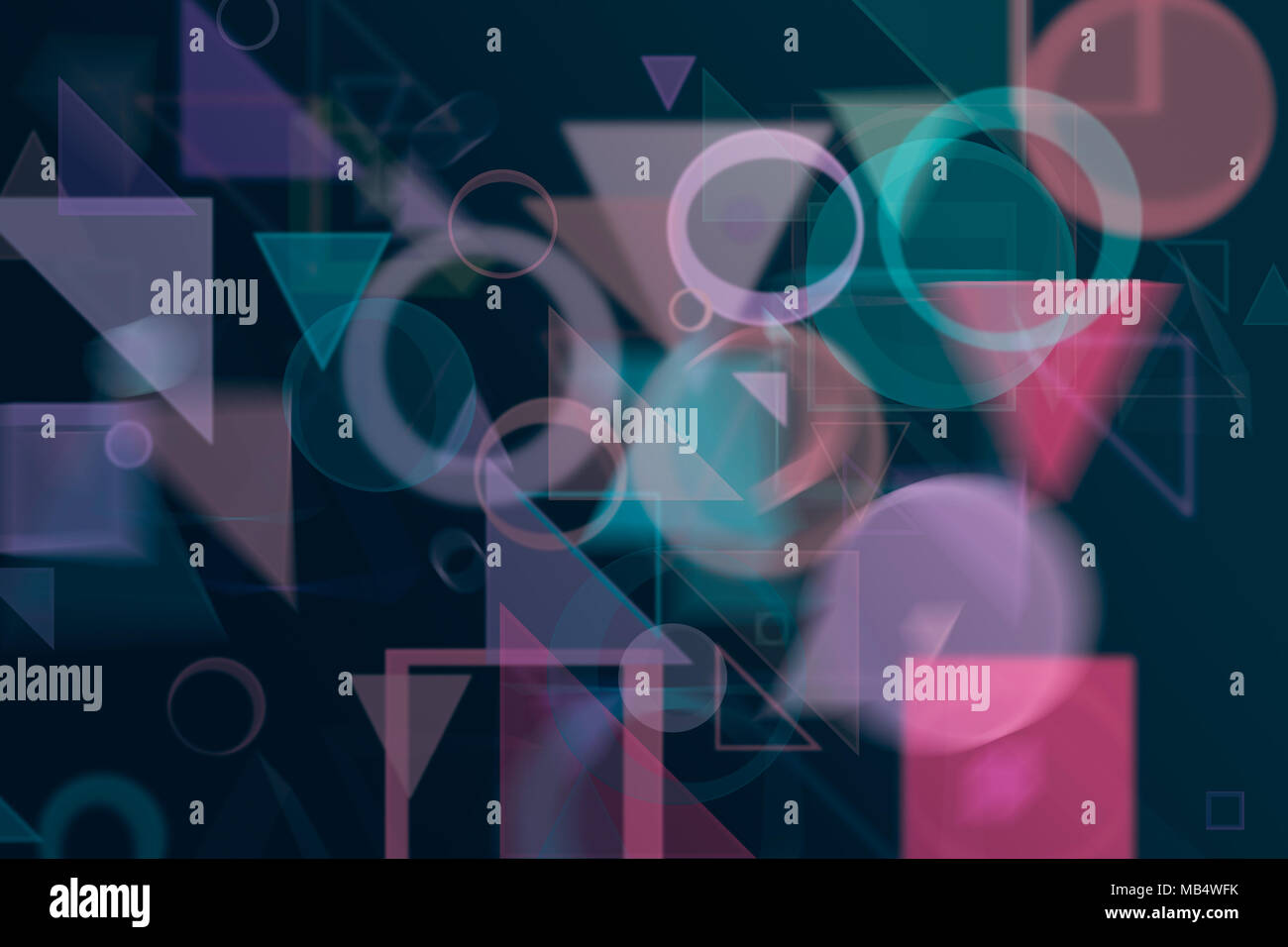 Random circle, square, rectangle & triangle shape, digital generative ...