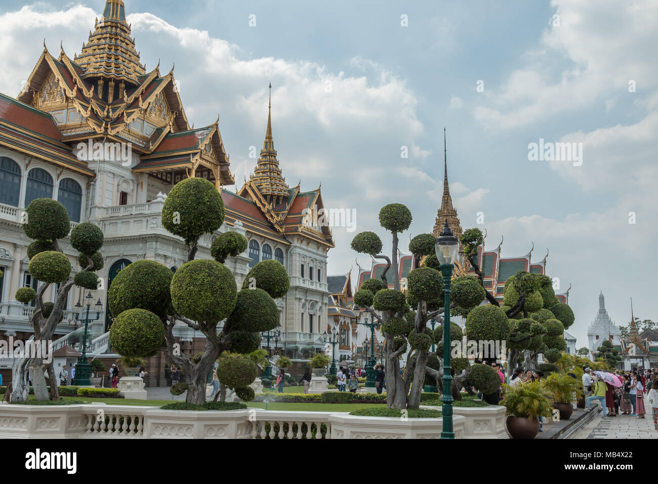 Phra Thinang Chakri Maha Prasat, one of the main buildings in the Grand Palace, home of the Thai royal family. Bangkok, Thailand. Stock Photo