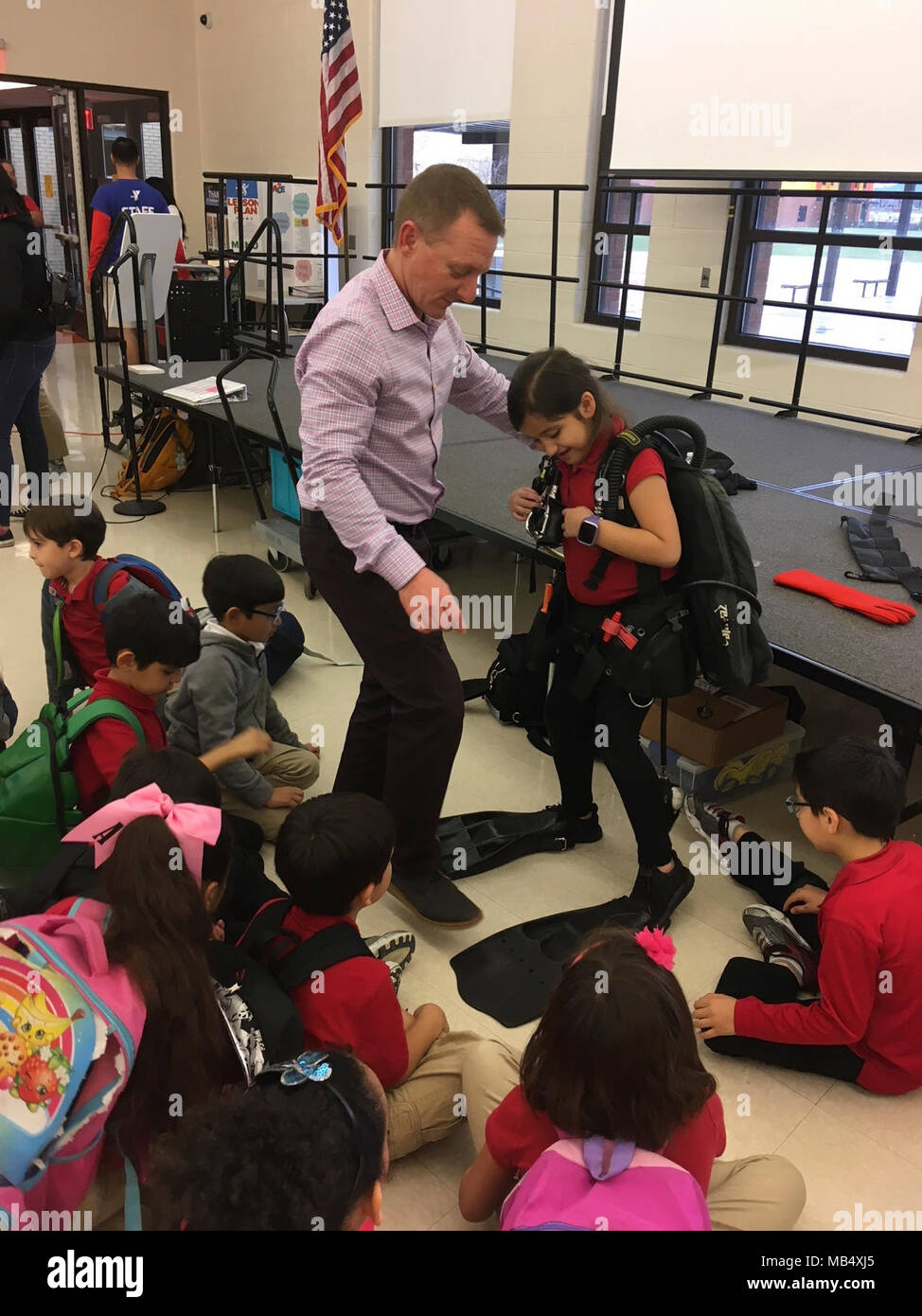 Naval Oceanographic Office oceanographer and diver Kyle Brown demonstrates the scuba diving
