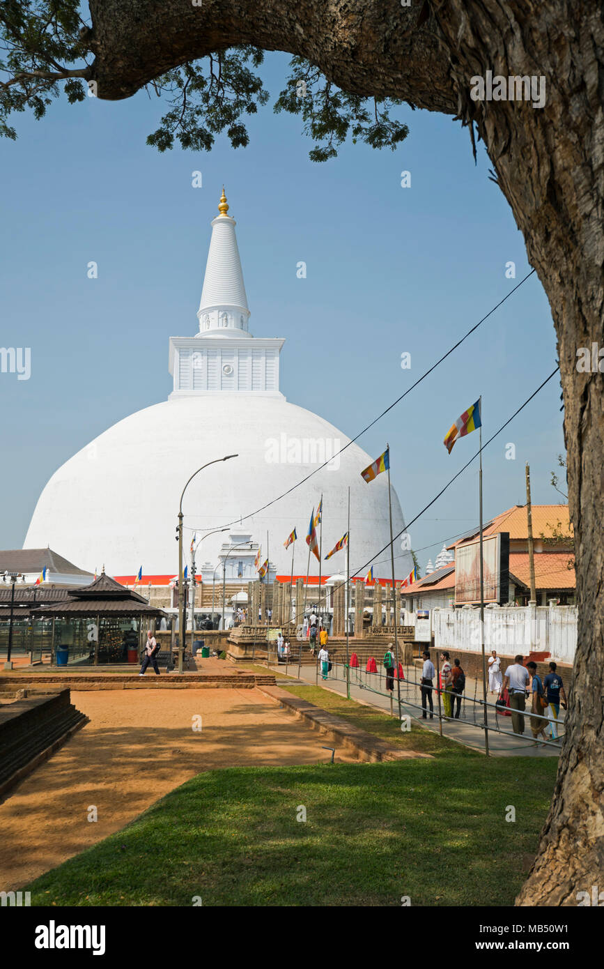 Vertical view of Ruwanwelisaya Dagoba or Stupa in Anuradhapura, Sri Lanka. Stock Photo