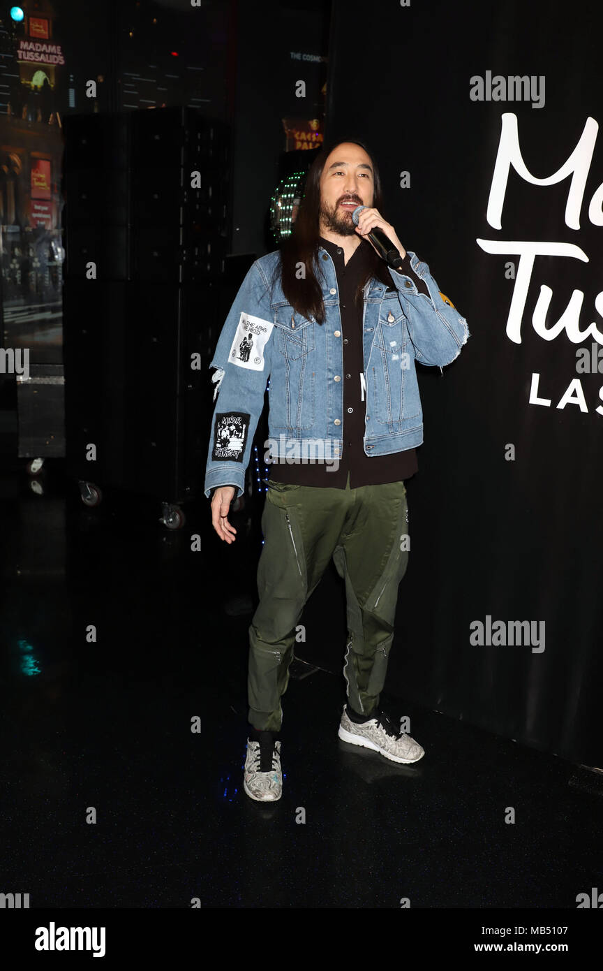 DJ and producer Steve Aoki wax figure unveiling at Madame Tussauds in