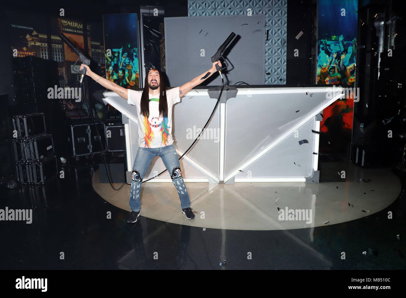 DJ and producer Steve Aoki wax figure unveiling at Madame Tussauds in