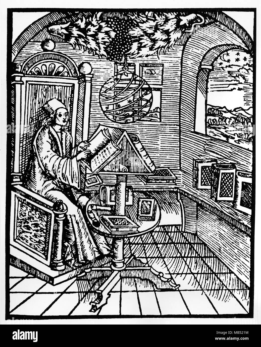 Astronomer, copperplate engraving, Regensburg stud book, 1698, Christoph Weigel the Elder (1654, 1725) Stock Photo