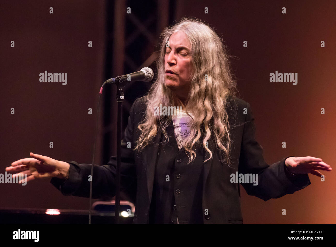 The American punk and rock musician, singer-songwriter, Patti Smith live at the 25th Blue Balls Festival in Lucerne, Switzerland Stock Photo