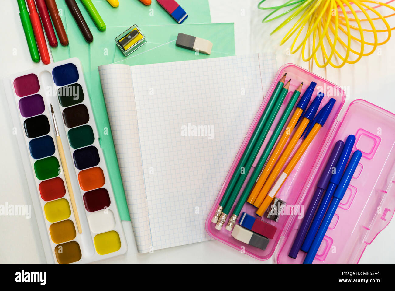 Pencil Case With School Supplies Stock Photo - Download Image Now