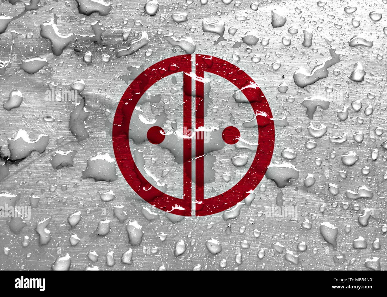 flag of Akashi with rain drops Stock Photo