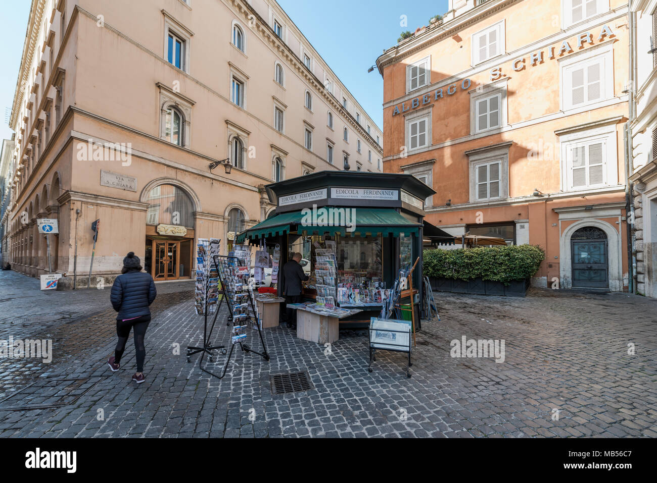 ROME, ITALY, MARCH 08, 2018: Horizontal picture of the streets close to Pantheon in Rome, Italy Stock Photo