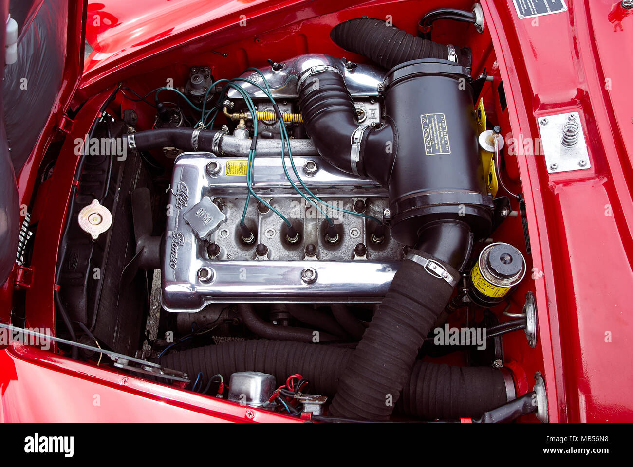 Ferrari Dino 246 GTS in red Stock Photo