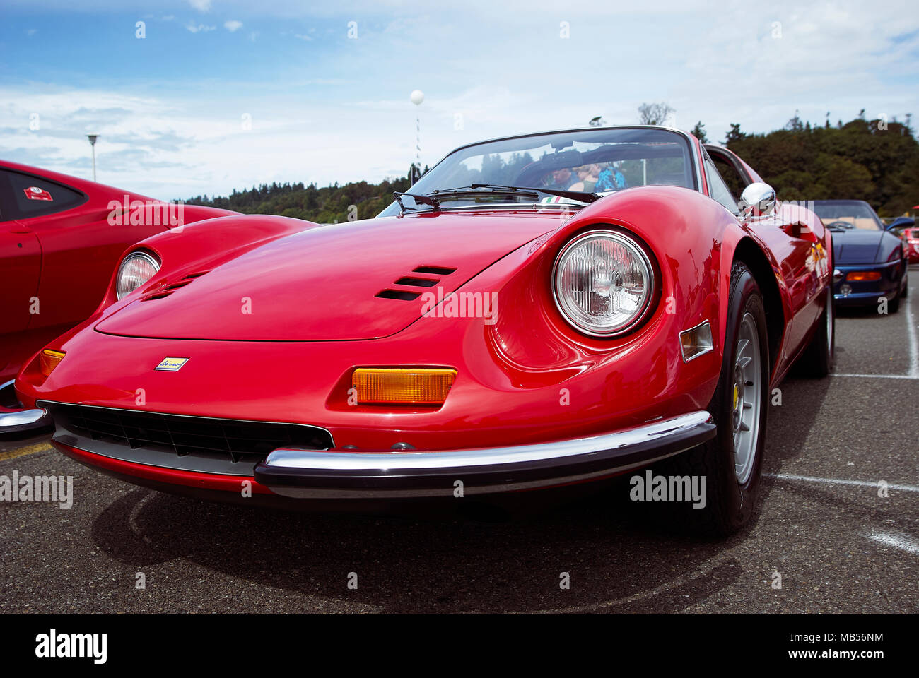Ferrari Dino 246 GTS in red Stock Photo