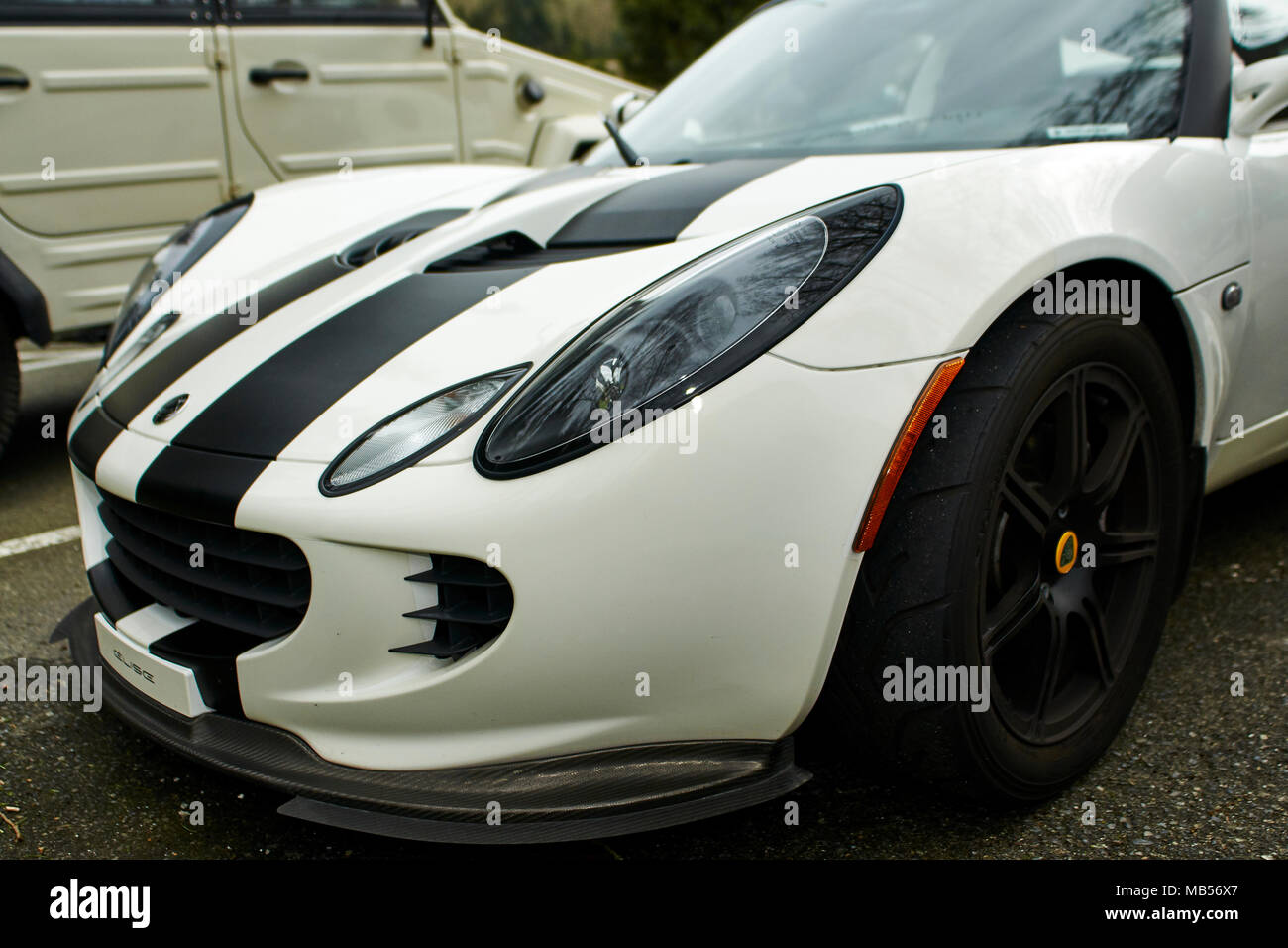Series 2 Lotus Elise in black and white with an aftermarket hardtop Series 2 Lotus Elise in black and white with an aftermarket hardtop