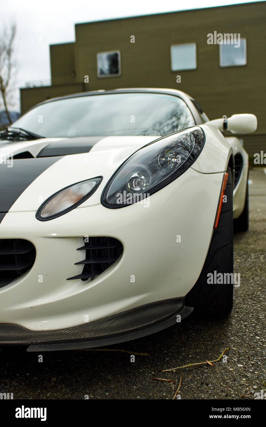 Series 2 Lotus Elise in black and white with an aftermarket hardtop