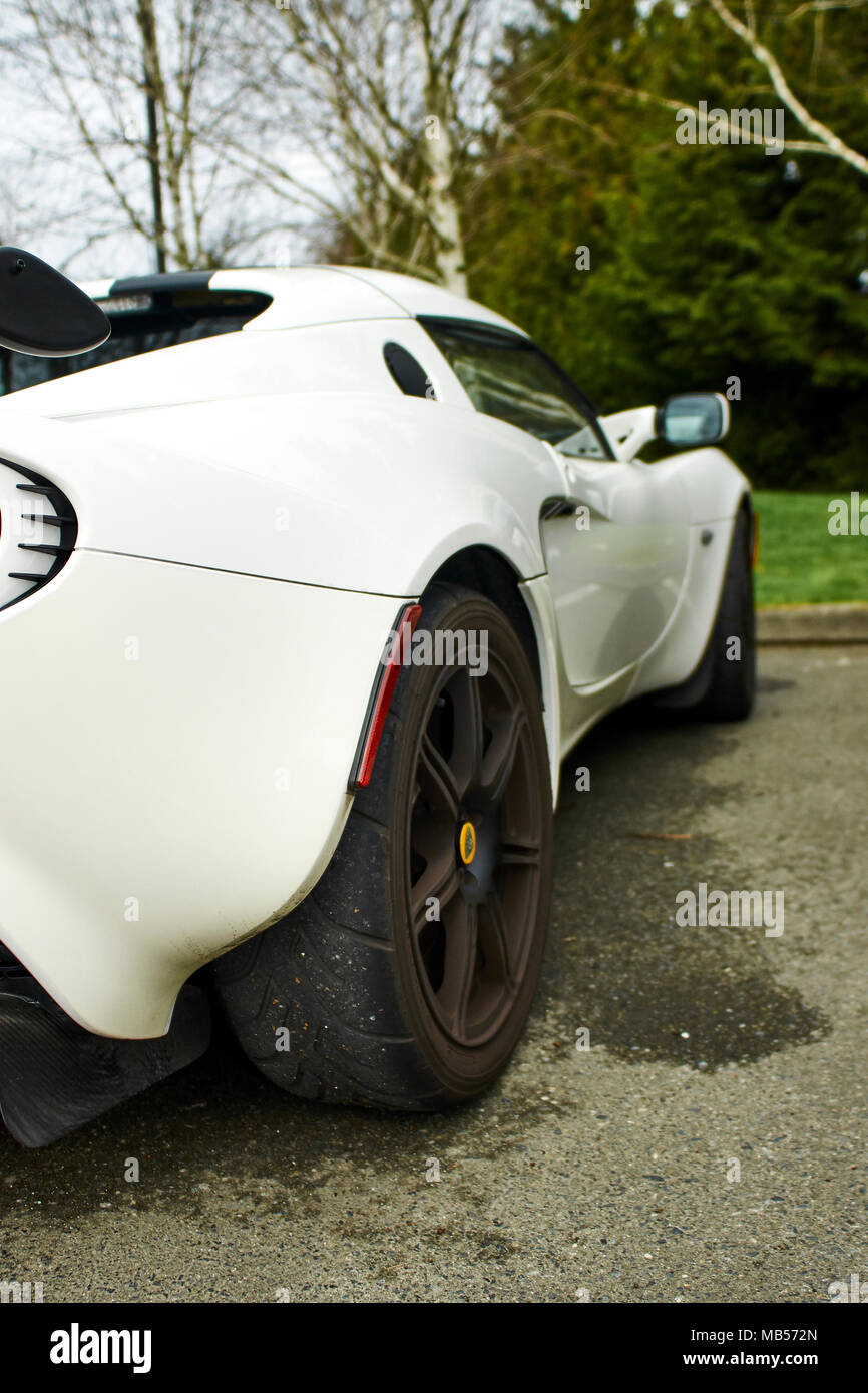 Series 2 Lotus Elise in black and white with an aftermarket hardtop