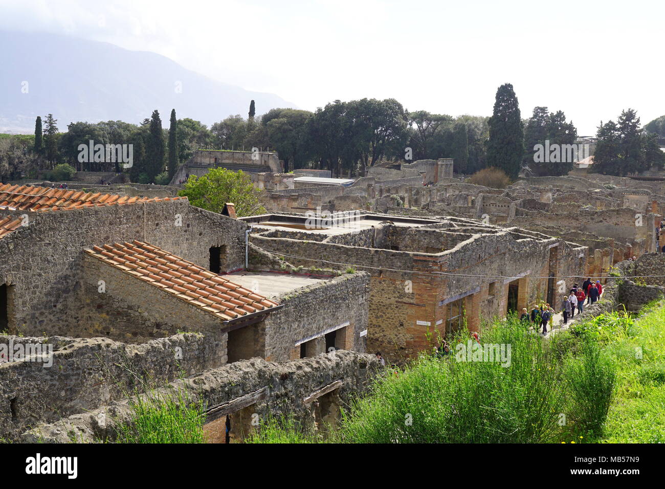 Pompeii, a vast archaeological site (ancient ruins) in southern Italy’s Campania region, near the coast of the Bay of Naples. Stock Photo