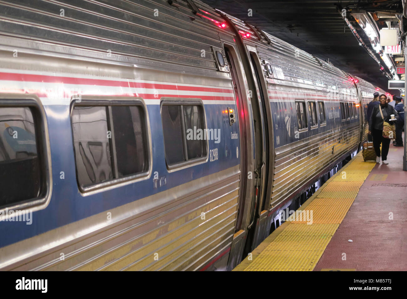 Amtrak Train Platform in Pennsylvania Station, NYC, USA Stock Photo Alamy