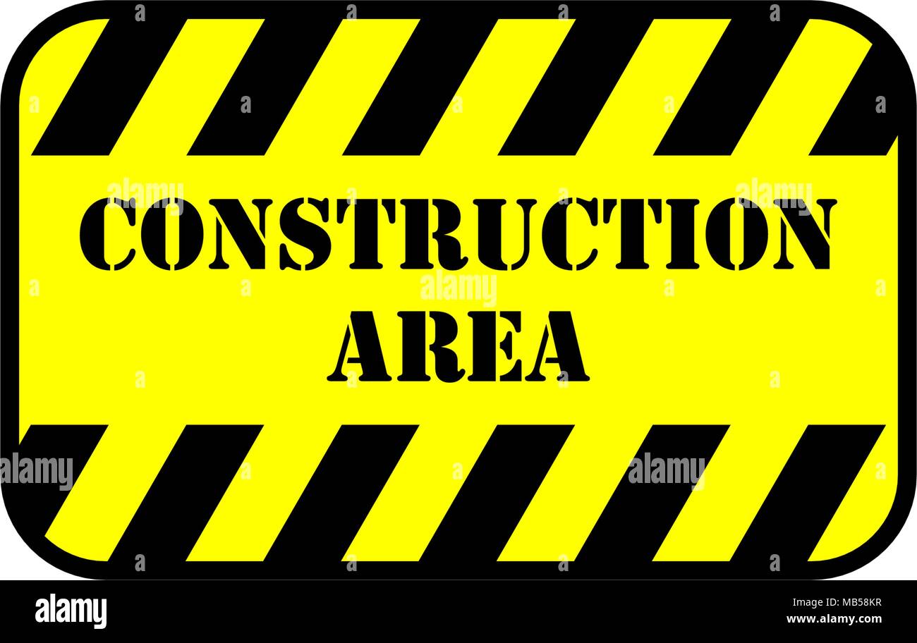 Standard yellow and black construction area sign Stock Vector Image ...