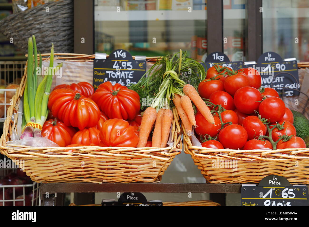 Fresh vegetables in a local market Stock Photo