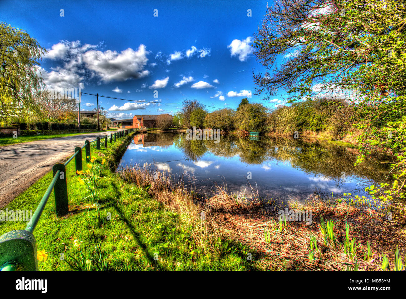 Village of Coddington, England. Artistic spring view of the village