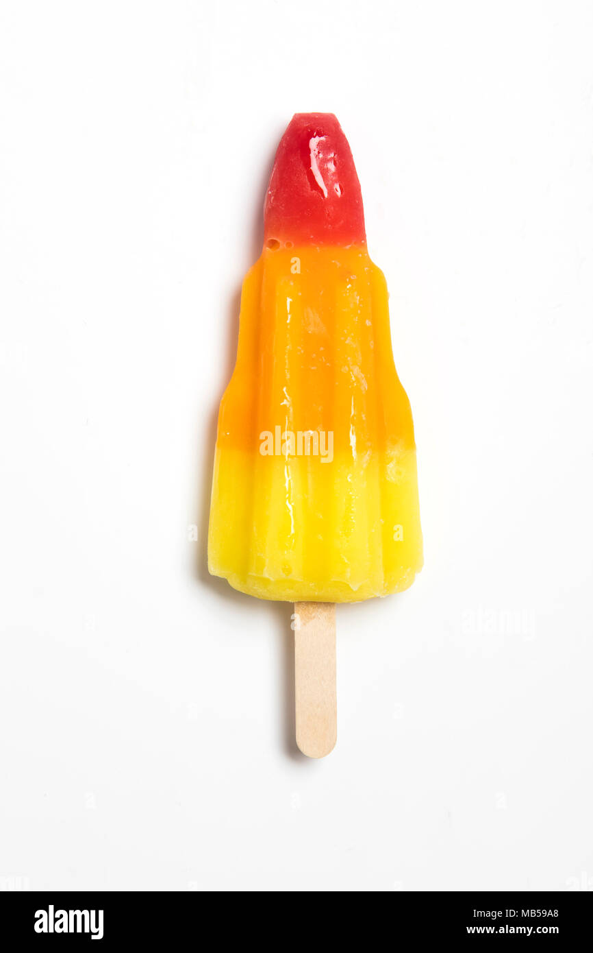 Rocket shaped ice lolly on a white background Stock Photo - Alamy