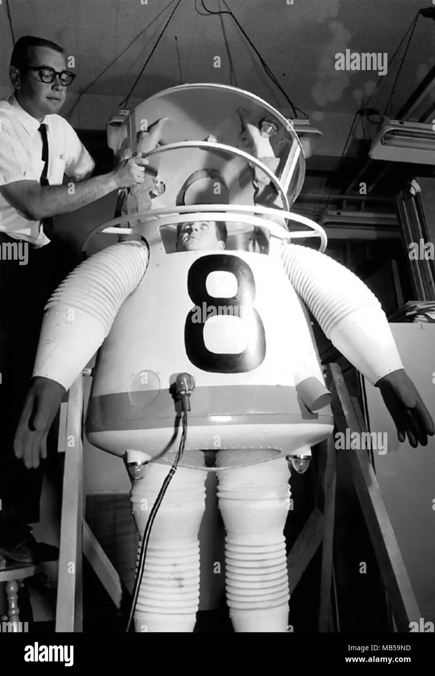 SPACE SUIT A prototype space suit designed at UCLA, Los Angeles, for