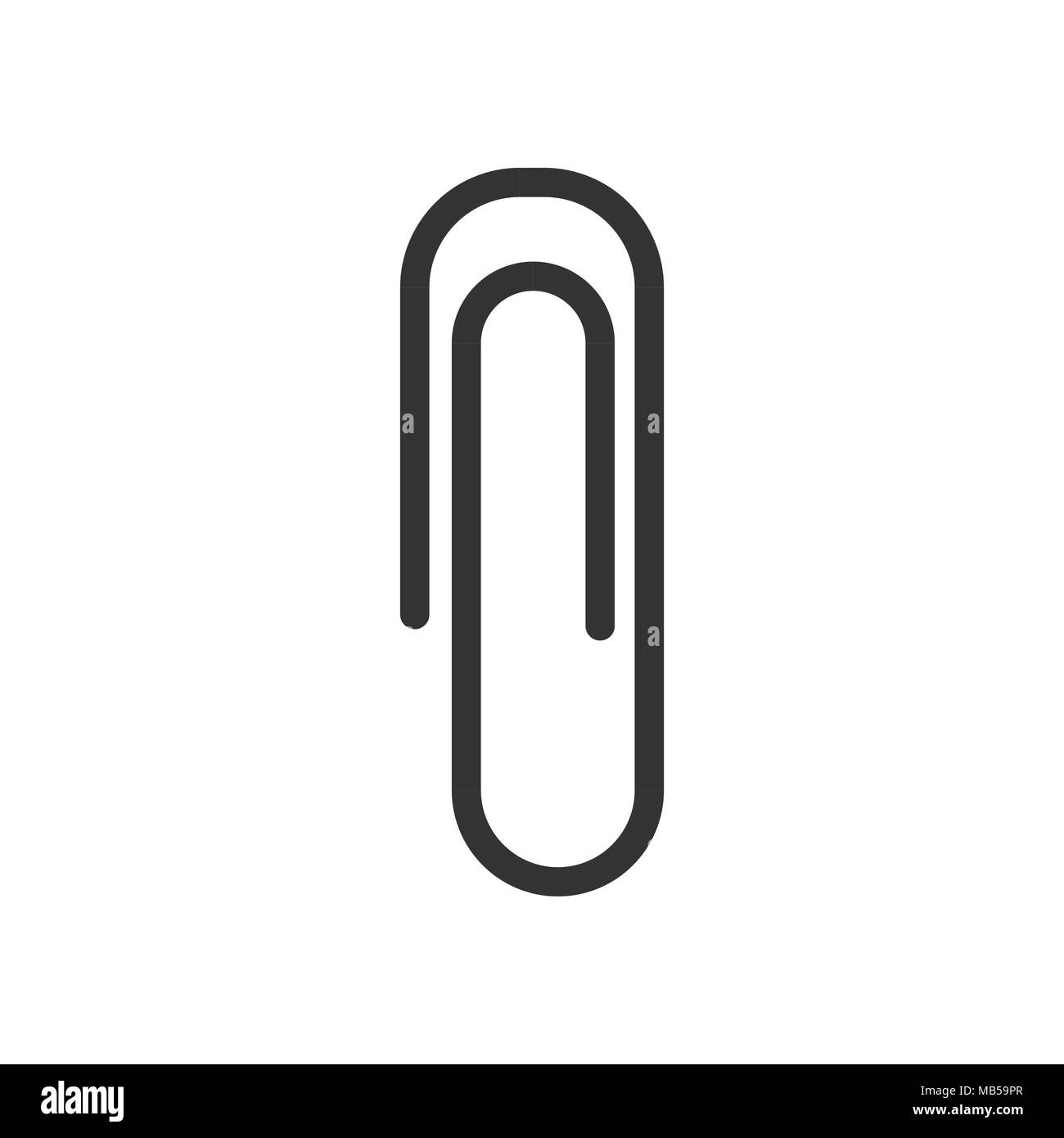 Paper clip attachment vector icon. Paperclip illustration on white