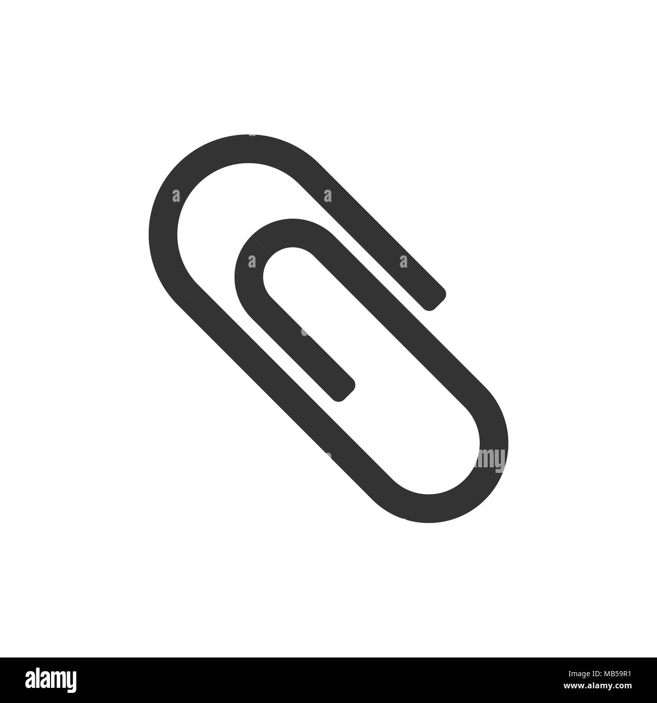 Paper clip attachment vector icon. Paperclip illustration on white