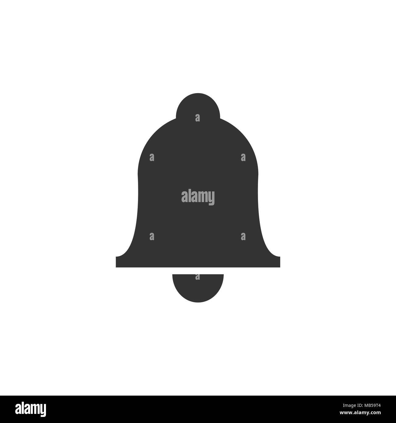Bell vector icon in flat style. Alarm bell illustration on white