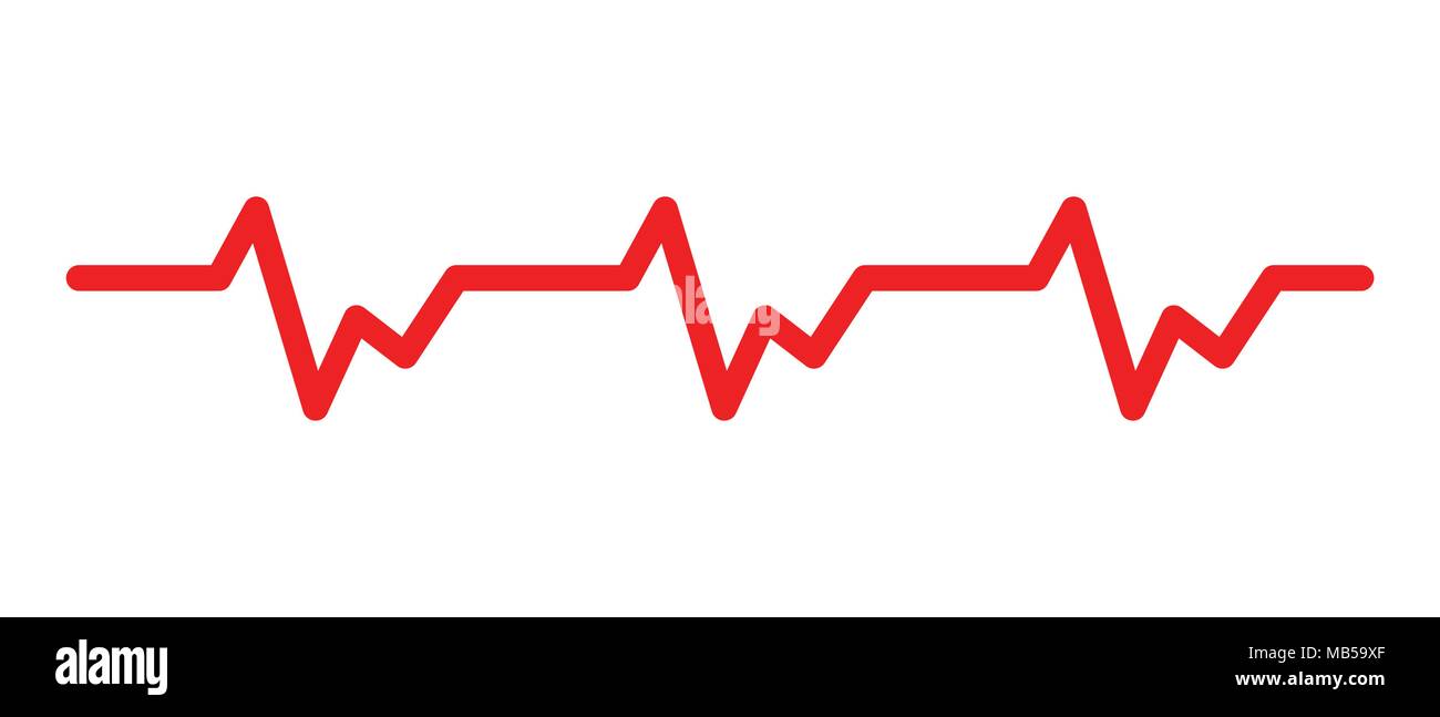 Heartbeat line with heart icon in flat style. Heartbeat illustration on ...