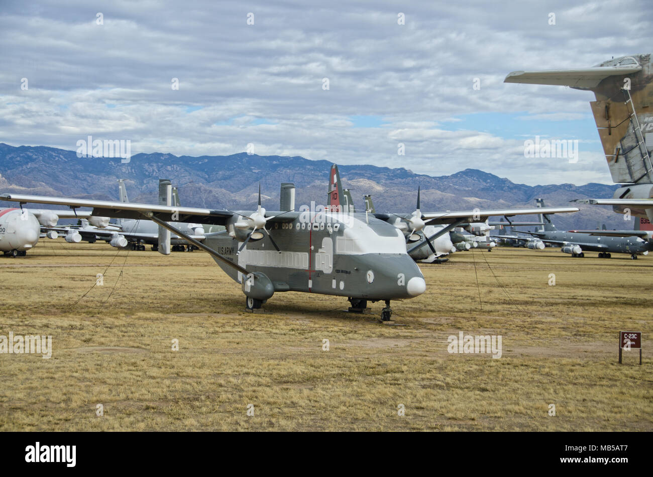 These aircraft are currently retired at the AMARG Boneyard facility in Tucson, Arizona.  Some will be reconditioned and others will be parted out. Stock Photo