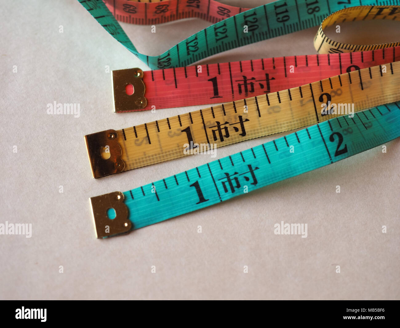 Tailor tape ruler in Cun aka the Chinese Inch measuring unit Stock