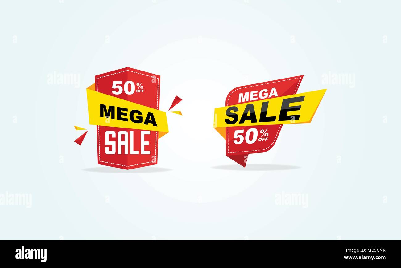 Sale Label banner ribbon concept template Stock Vector