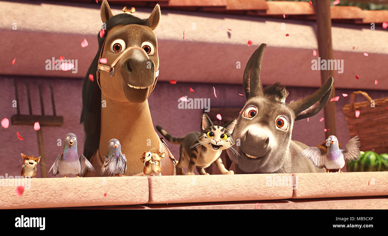RELEASE DATE: November 17, 2017 TITLE: The Star STUDIO: Sony Pictures Animations DIRECTOR: Timothy Reckart PLOT: A small but brave donkey and his animal friends become the unsung heroes of the first Christmas. STARRING: Abby (Kristin Chenoweth, left) . (Credit Image: © Sony Pictures Animations/Entertainment Pictures) Stock Photo