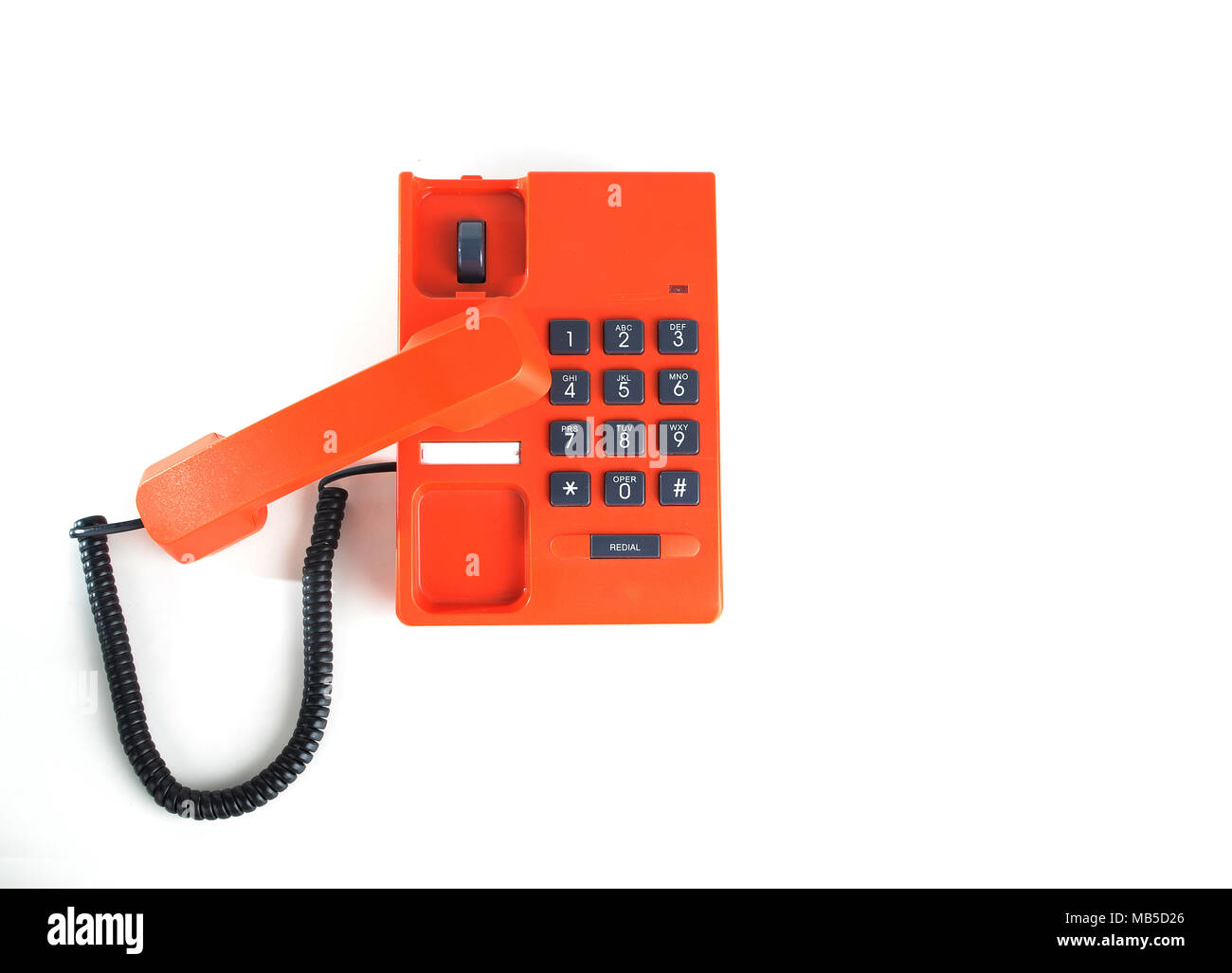 Orange telephone isolated on a white Stock Photo Alamy