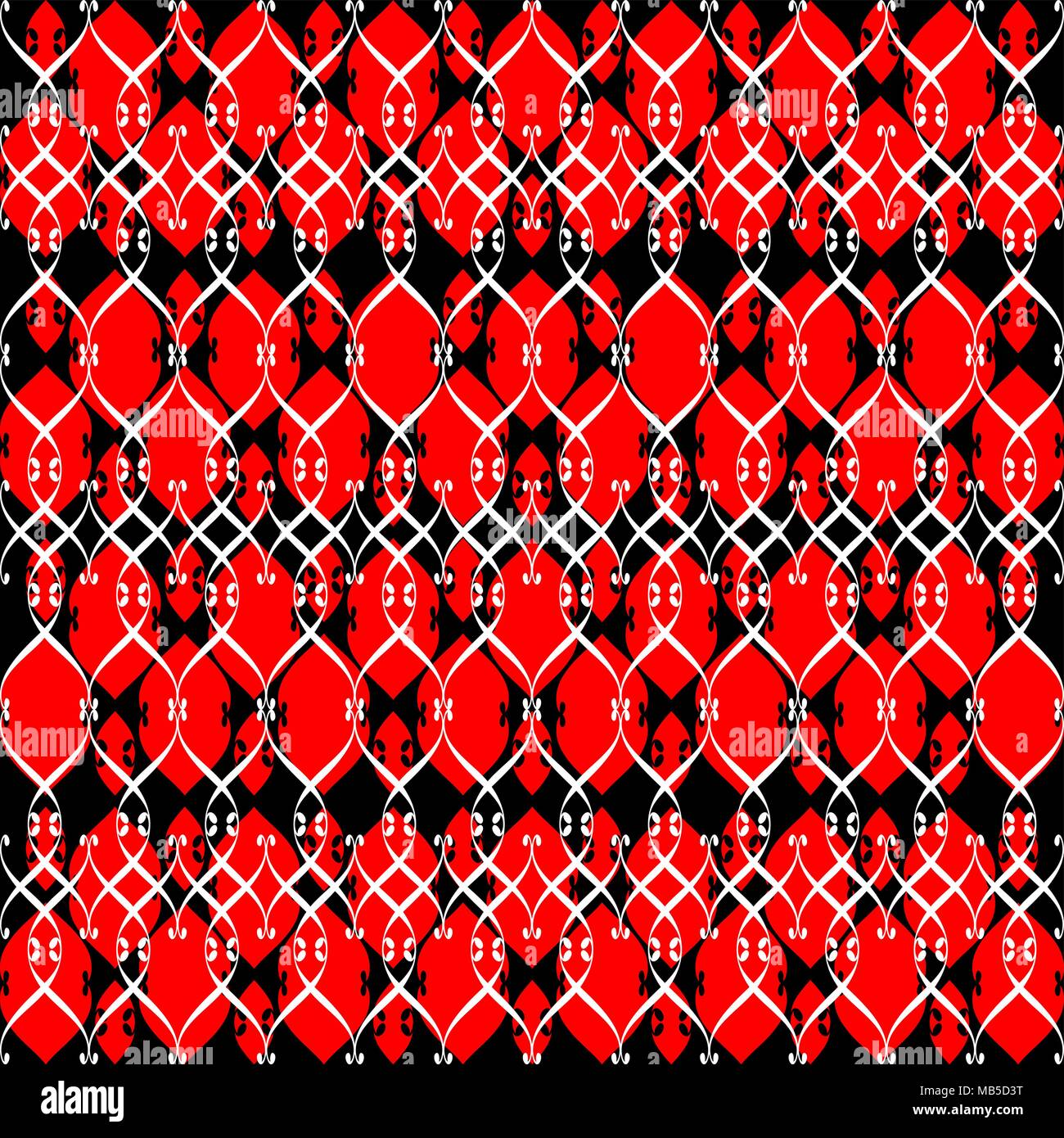 Lacy two red black white Stock Vector