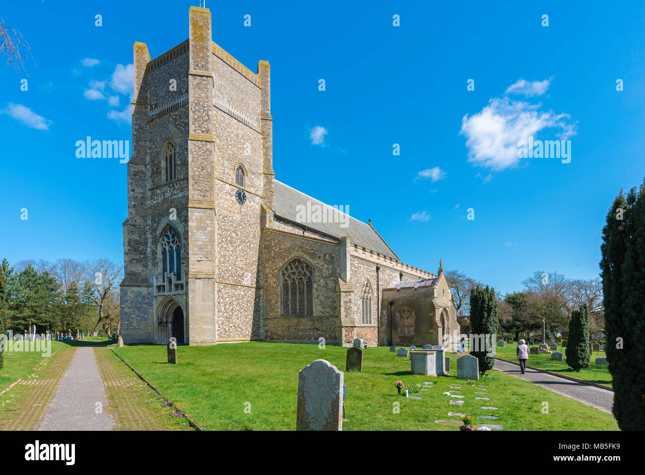 Orford church, view of St Bartholomew's Church in the Suffolk town of Orford, East Anglia, UK. Stock Photo