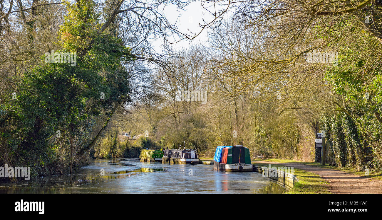 Grand Union Canal at Foxton in Leicestershire Stock Photo